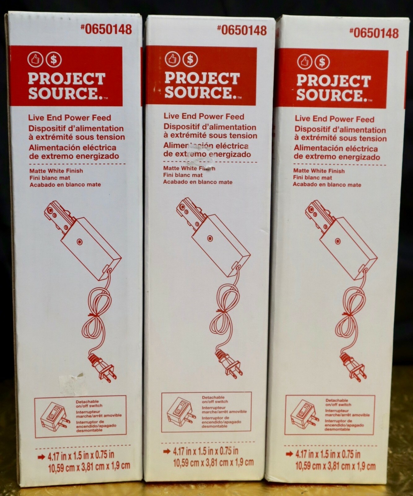 Project Source Live End Power Feed for Track Lighting Matte white 0650148. 427P gallery