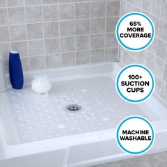 65% MORE COVERAGE! SlipX Solutions White Pearl Extra Large Shower Mat (27″)