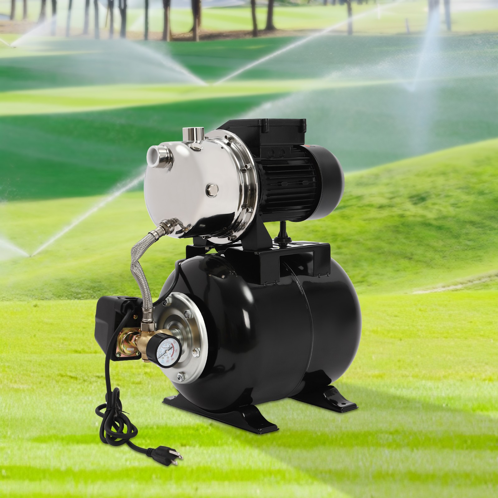 Shallow Well Pump+pressure Tank, Water Pump Booster System For Home, Farm, Pool gallery