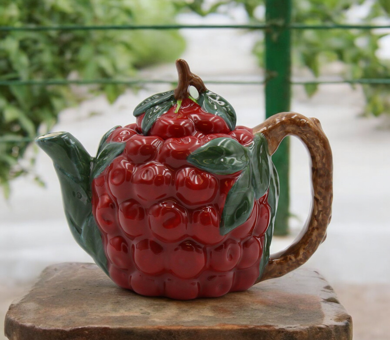 Ceramic Cherry Teapot, Afternoon Tea, Gift for Her, Gift for Mom, Kitchen Decor, gallery