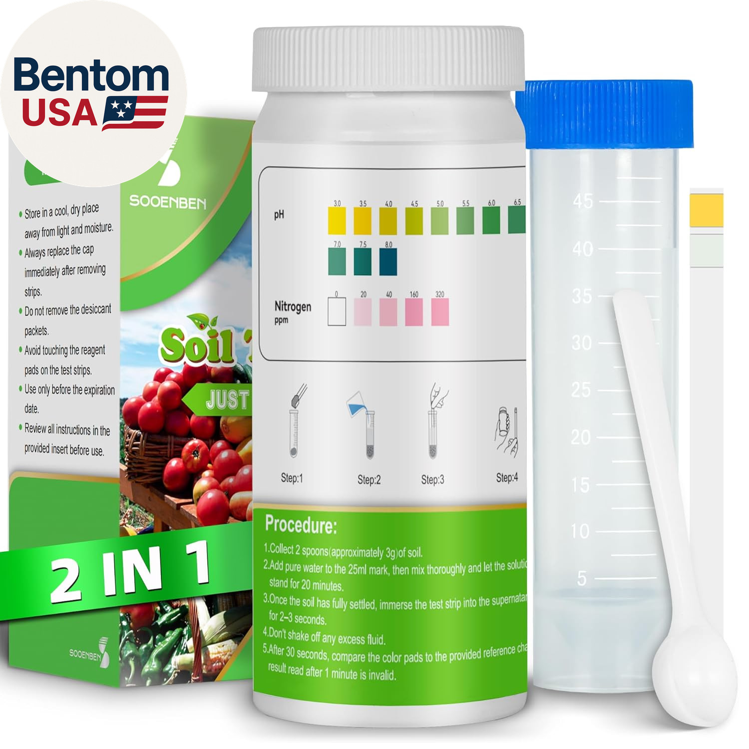 2-In-1 Ph & Nitrogen Soil Test Kit, Home Soil Testing Kit for Lawns Gardening Gr gallery