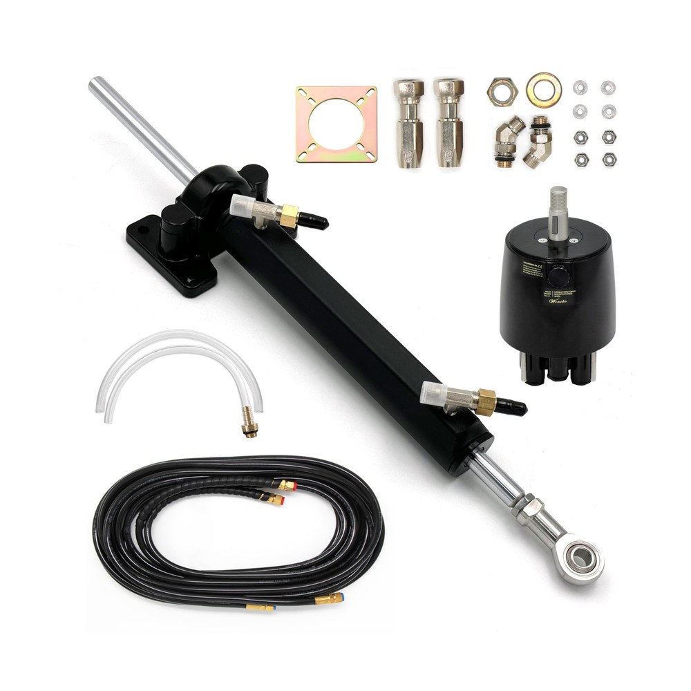 Inboard Hydraulic Steering Kit,Side Mounted Boat Steering System with Cylinde...