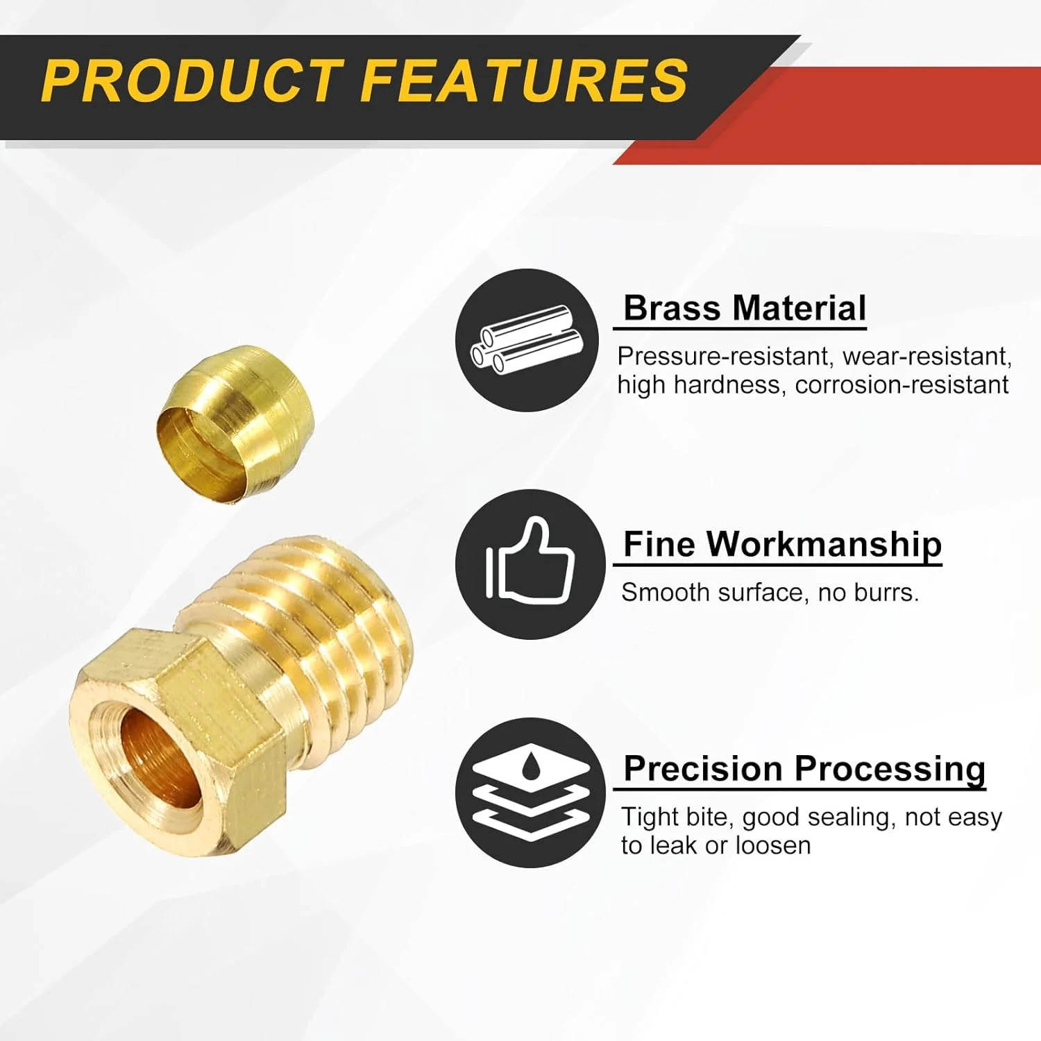 uxcell 4 Set Fit for 4mm Tube Brass Compression Assortment Kit, Sleeve Ferrule & gallery