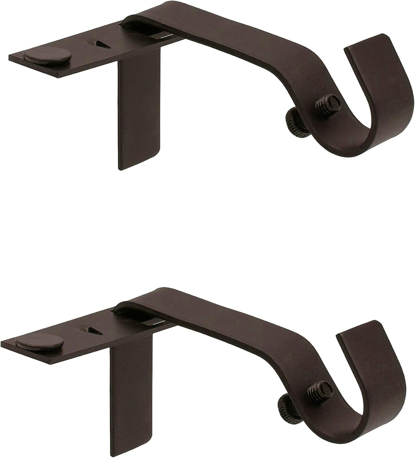 – Fast Fit Curtain Rod Brackets, No-Drill, No-Measure Installation, Durable Meta gallery