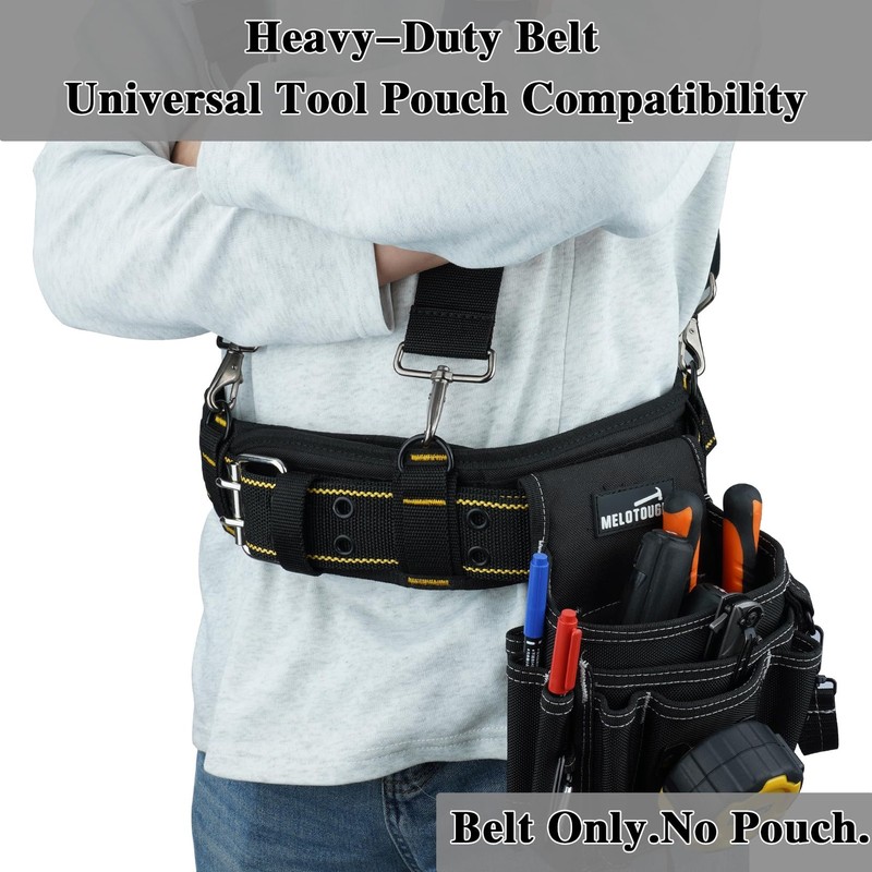 Padded Tool Belt D Ring Adjustable 44"-53" Waist Heavy Duty Work Metal Buckle gallery