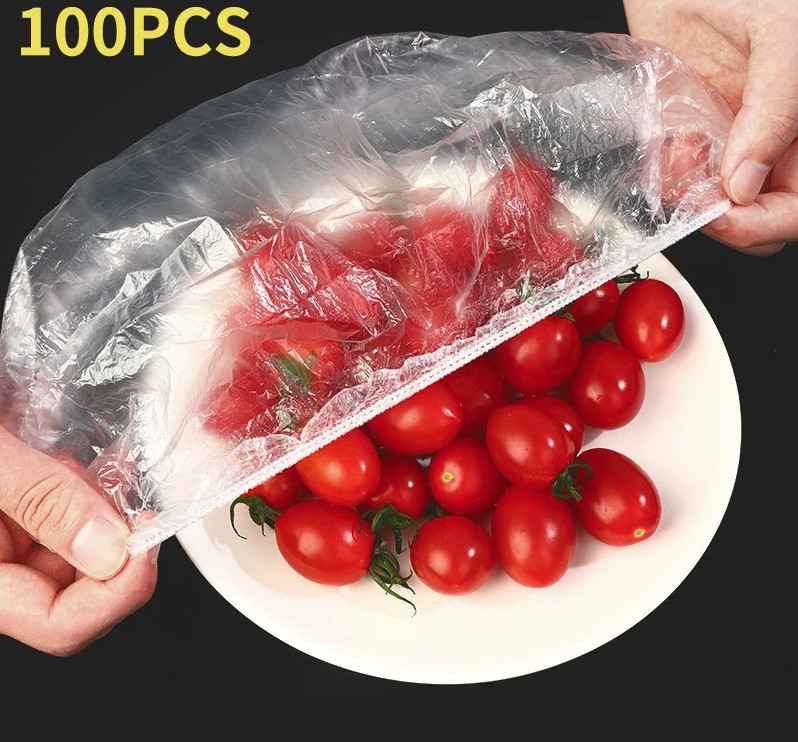 100PCS Reusable Elastic Food Covers: Plastic Wrap Bowl Lid Kitchen Saver - NEW gallery