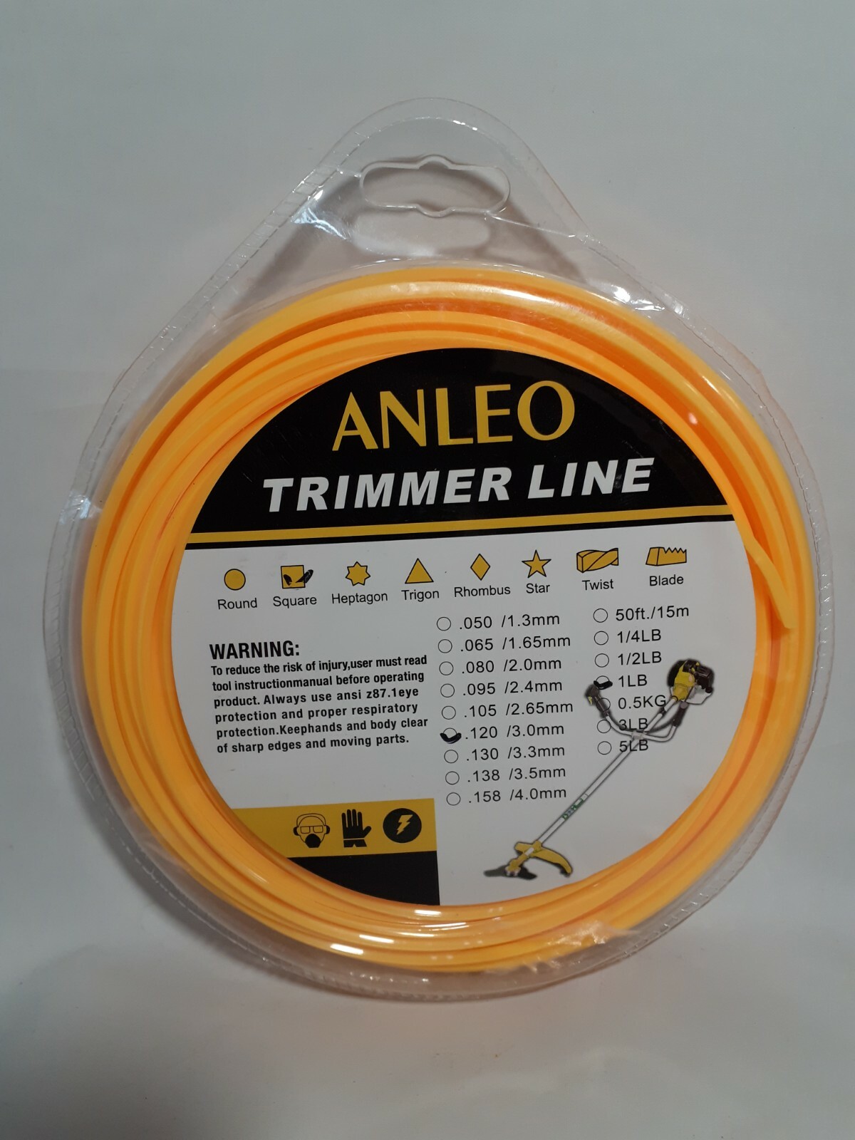 Anleo Force String Trimmer Line 1 lb. spool 120 in. SQUARE, Yellow gallery