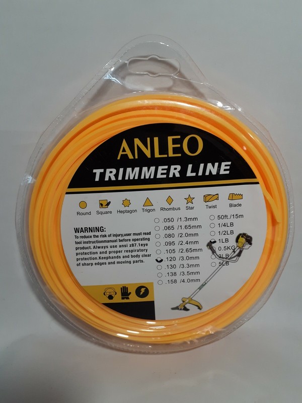 Anleo Force String Trimmer Line 1 lb. spool 120 in. SQUARE, Yellow gallery