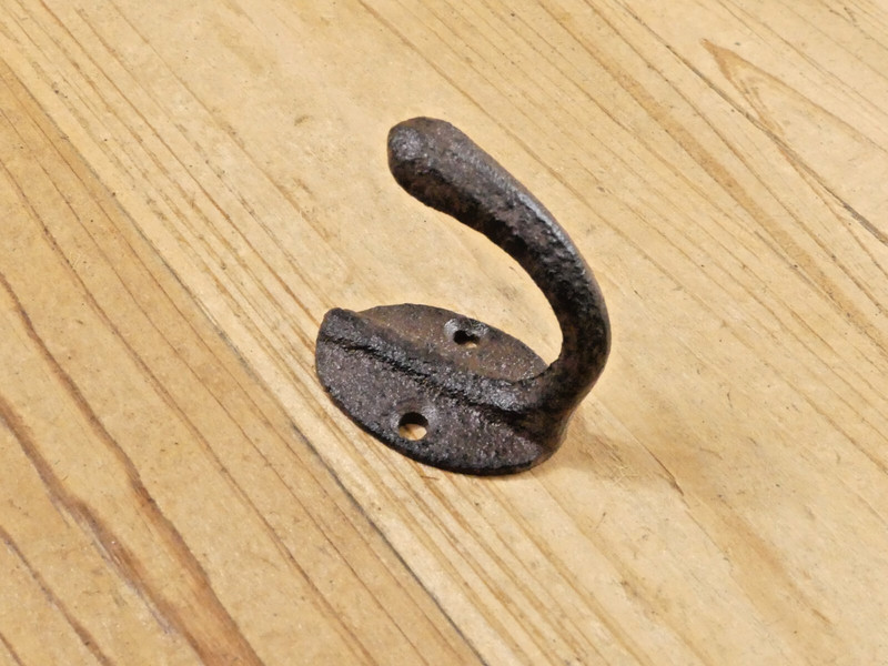 5 Small Rustic Coat Hooks Cast Iron Wall Mount Hat Hook Towel Dog Leash Key Cap gallery