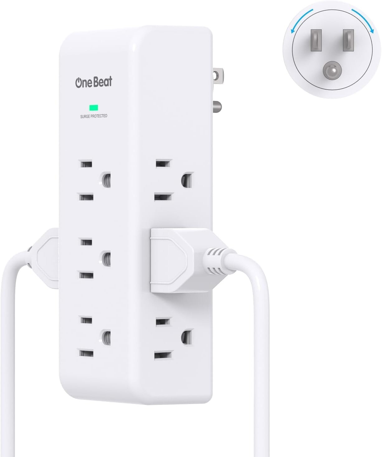 Surge Protector Outlet Extender with Rotating Plug, 9 AC Multi Plug Wall Outlet gallery