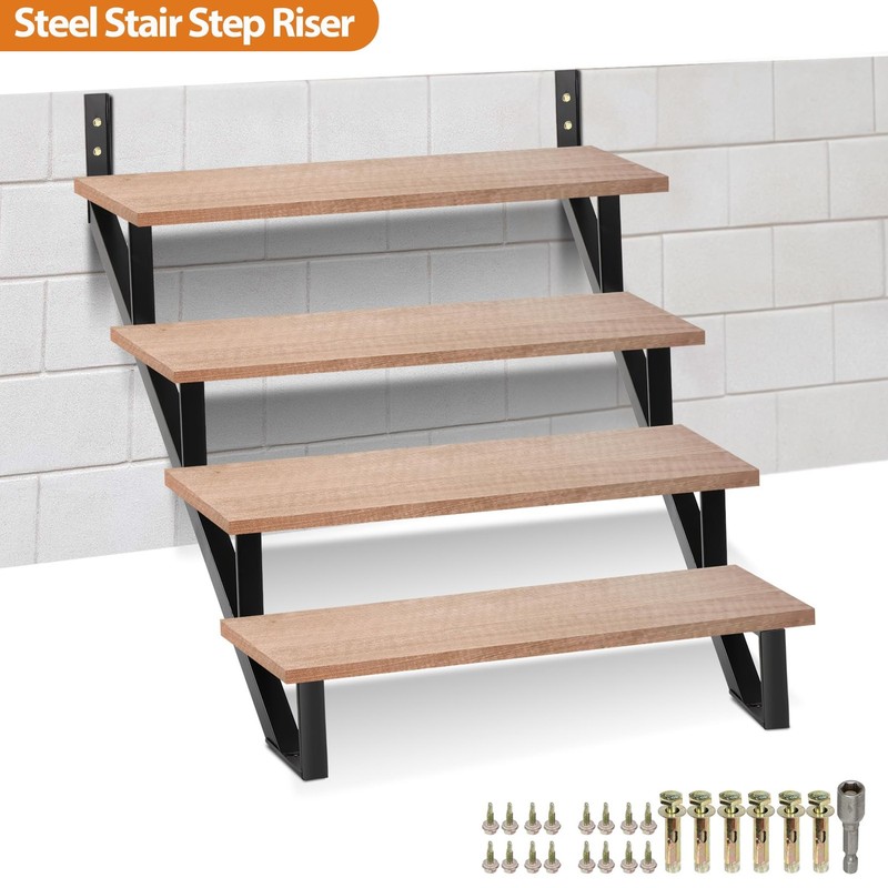 Steel Stair Step Riser 2 Pack, 4-Step Steel Stair Stringer, One Step Stair St... gallery