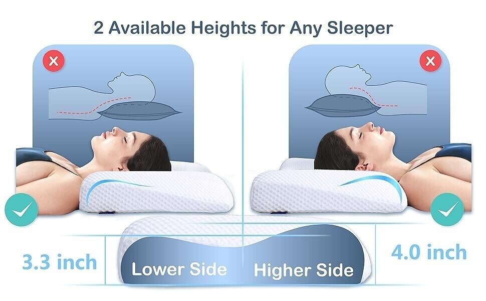 Cervical Neck Pillows for Pain Relief Sleeping, Ergonomic Built-in Neck Roll gallery