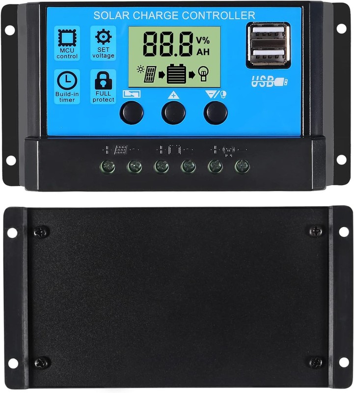 2pc 30A Solar Panel Battery Charge Controller 12V/24V LCD Regulator Dual USB gallery
