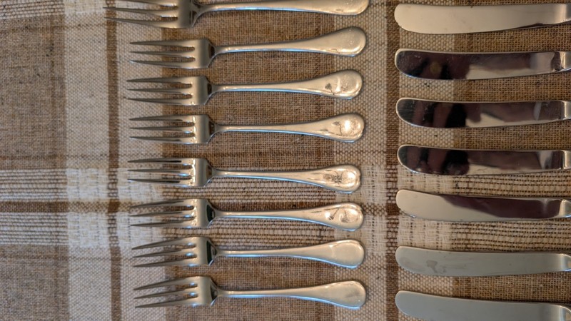 Pottery Barn 18/8 Stainless Flatware Set 42 Pc Japan Glossy PBN8 gallery