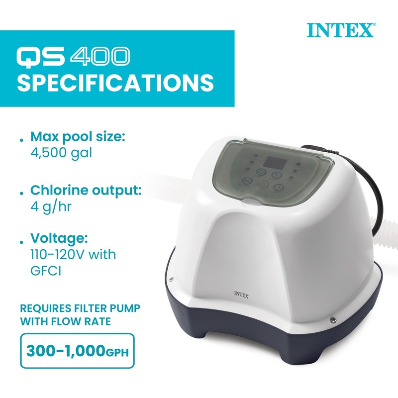 Intex Saltwater Pool Chlorine System for 4,500 Gal Above Ground Pools (Open Box) gallery