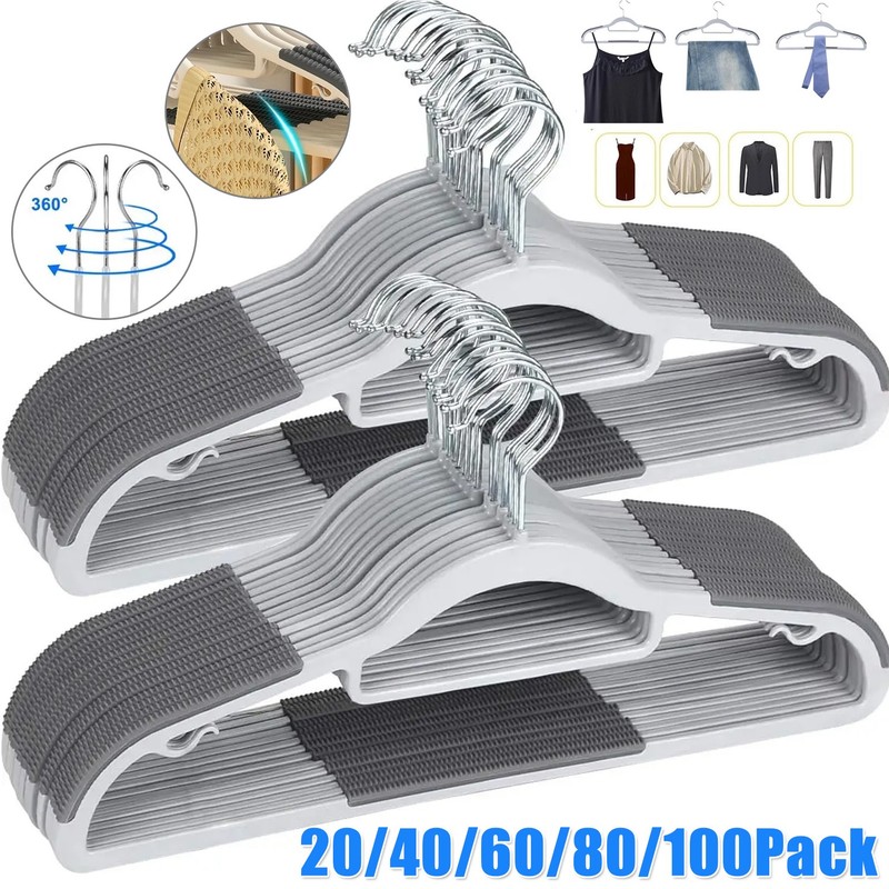 Durable Plastic Hangers Non Slip for Clothes Coat 360° Swivel Hook Heavy Duty gallery