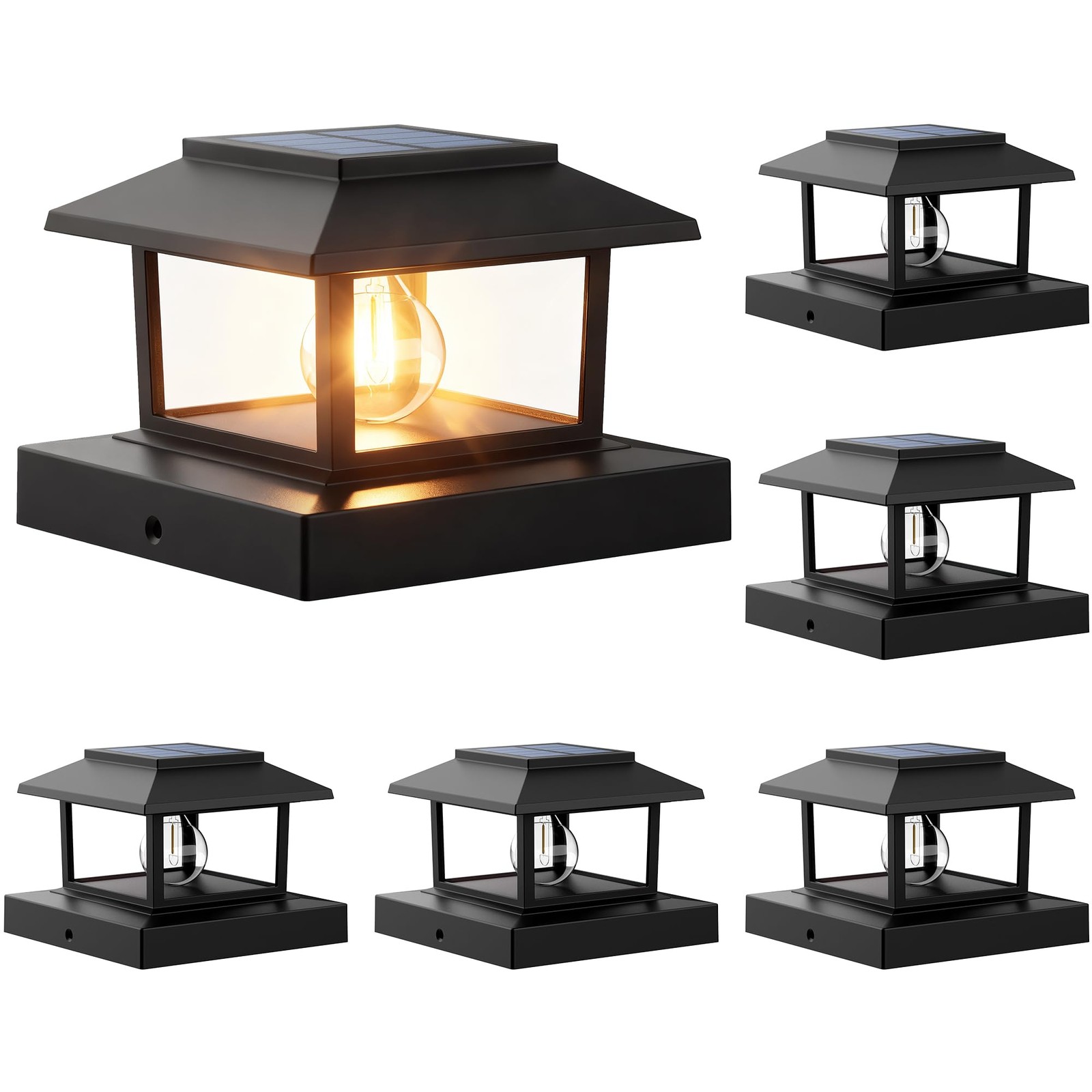PEVOROS 6 Pack Solar Post Cap Lights Outdoor, Waterproof Fence Post Solar Lig... gallery