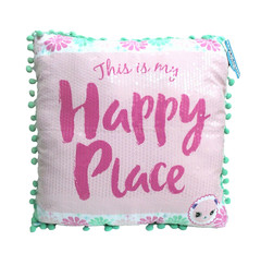 Shopkins Happy Places Sequins Pompom Trim Throw Toss Pillow Pink NEW
