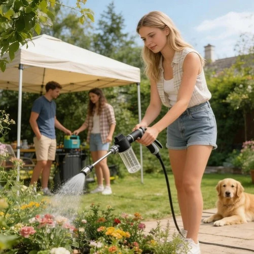 Aquoxis Cordless Cleaning Device Converts Garden Hose to Pressure Washer gallery