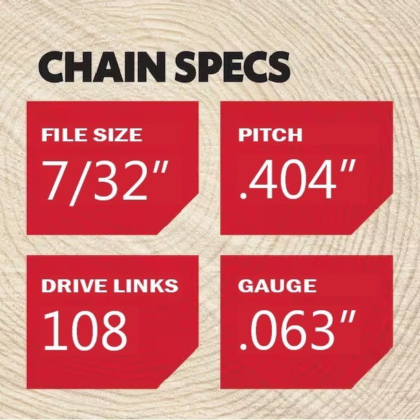 2-pack Oregon 27RX108G RipCut Chains - .404" pitch, .063" gauge, 108 dl (2) gallery
