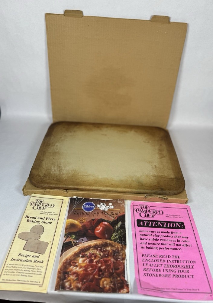 Pampered Chef 12 x 15 Flat, Rectangular Baking Stone. Pre-Owned