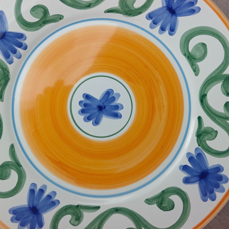 Williams-Sonoma Sunshine Ceramic Dinner Plates Set Of 4 Floral Design Italy gallery