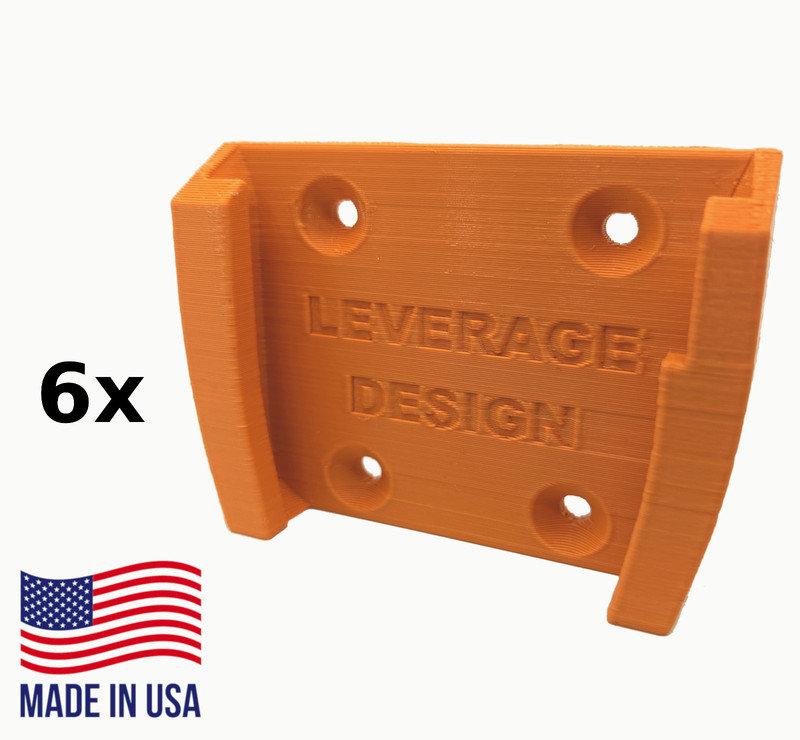 ORANGE! 6 Pack: RIDGID 18V Battery Mounts / Hangers / Holders - MADE IN USA gallery