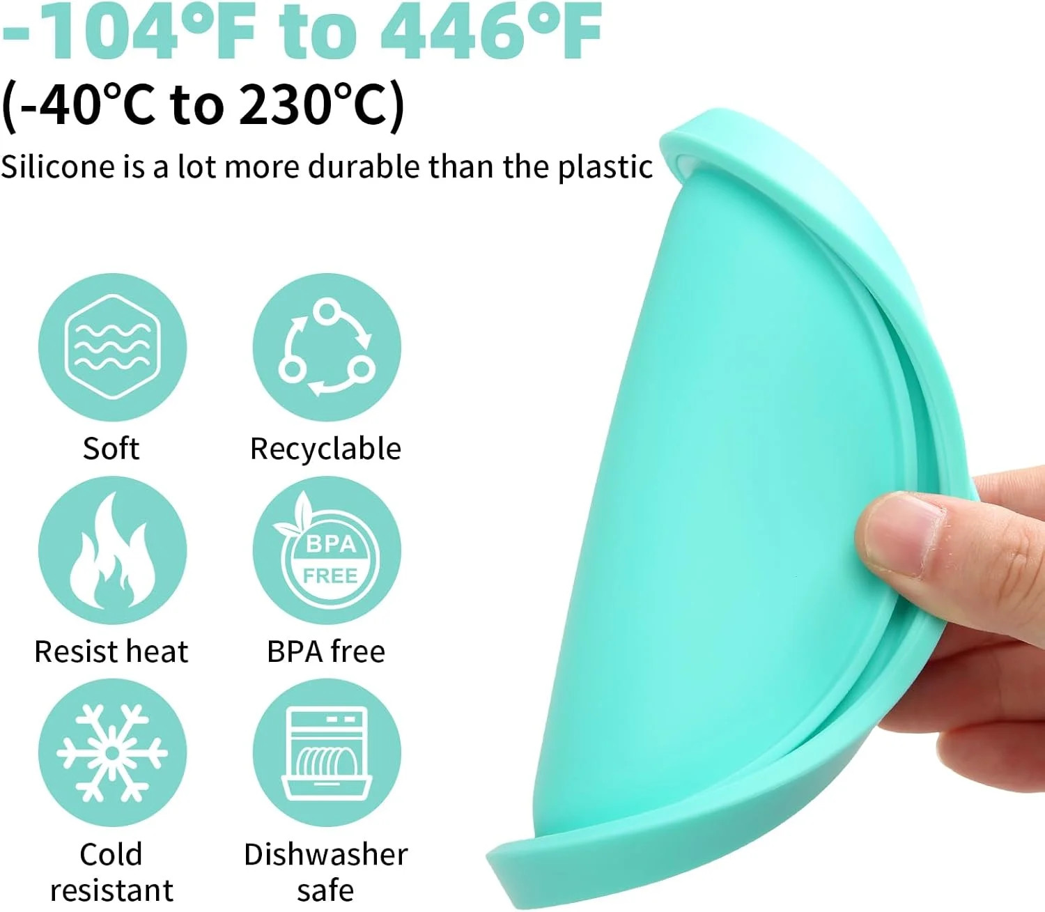 Replacement Lids for Pyrex 7402-PC 6/7 Cup, Silicone Round Storage Cover Lid for gallery