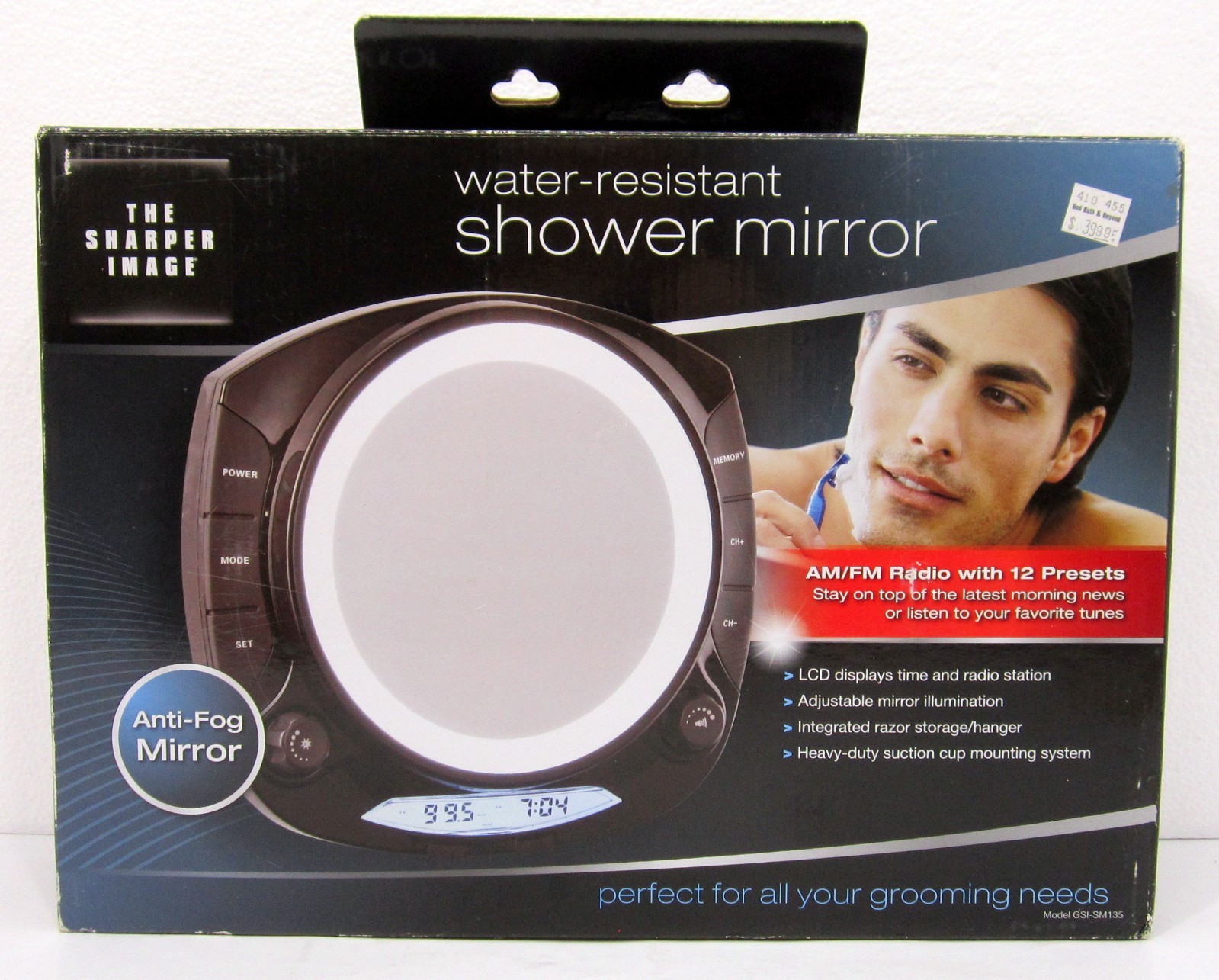 Sharper Image Water Resistant Shower Mirror with AM FM Radio - Brand New gallery