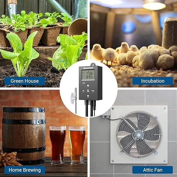 DEWENWI Digital Temperature Controller Thermostat Outlet 14-140°F 120V/10A/1200W gallery
