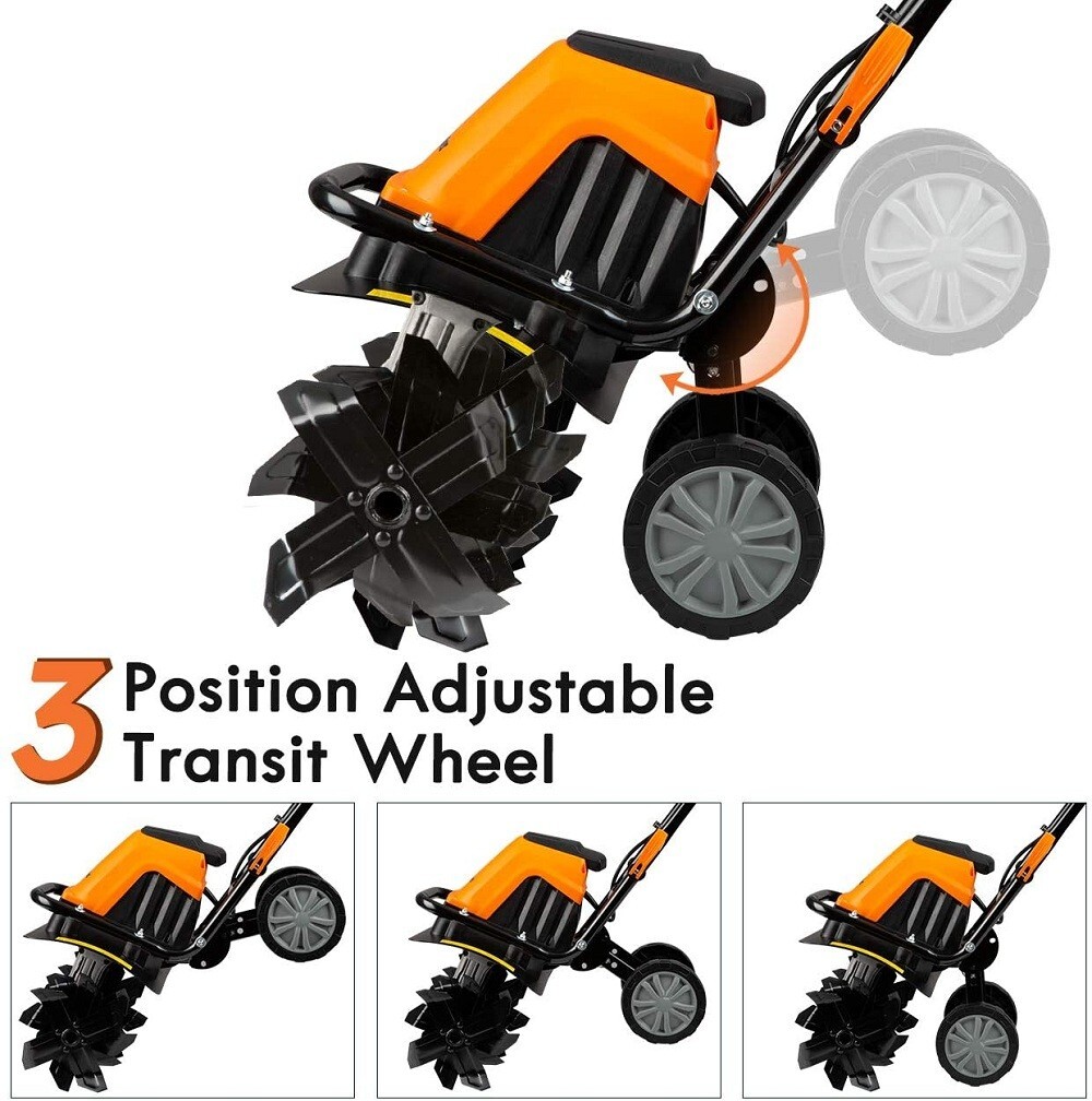 LawnMaster 16-Inch Electric Tiller 10-Amp Cultivator Foldable 6-Steel Blades gallery
