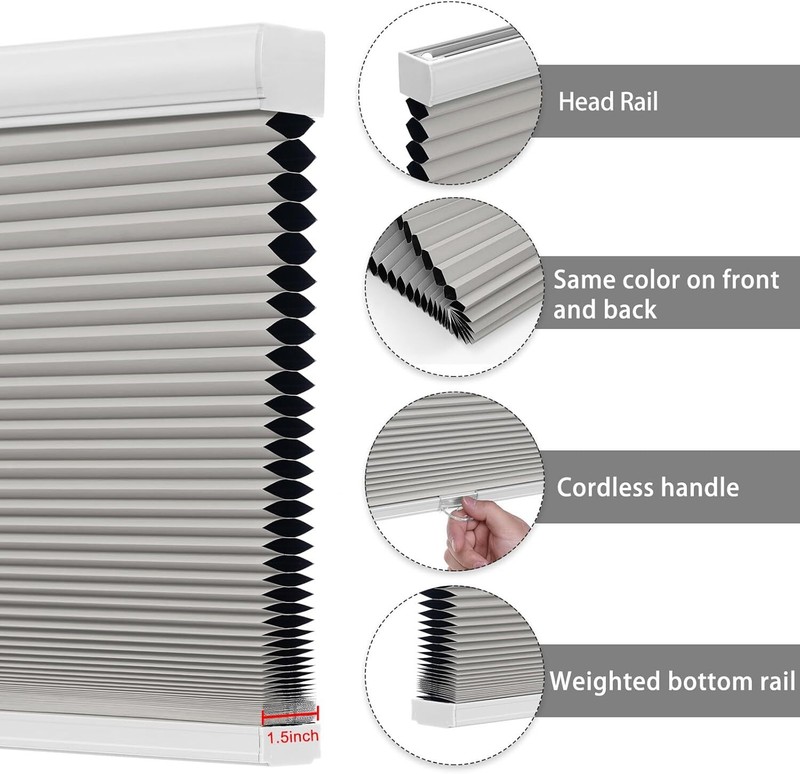 Changshade CUSTOM 38mm Honeycomb Blackout Window Blinds Cordless Cellular Shades gallery
