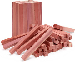 Cedar Blocks for Clothes Storage, 50Pcs Cedar Sticks, Aromatic Red Cedar Wood Ch