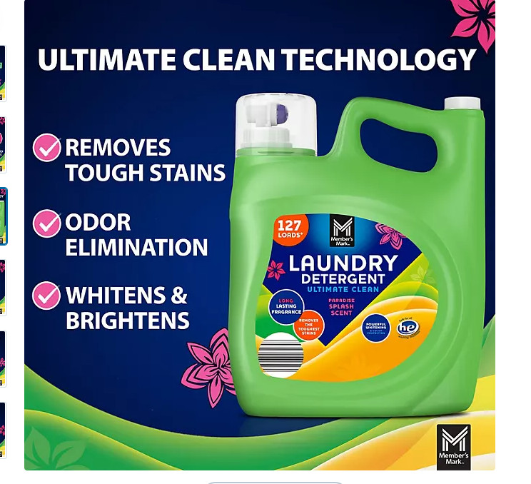 Member's Mark Liquid Laundry Detergent, Paradise Splash, 127 loads, 196 fl. oz. gallery