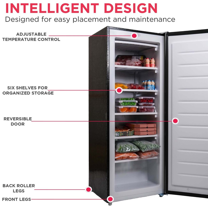 Large Capacity Freezer 6.5 Cu. Ft. Upright Food Storage Garage Ready Platinum gallery