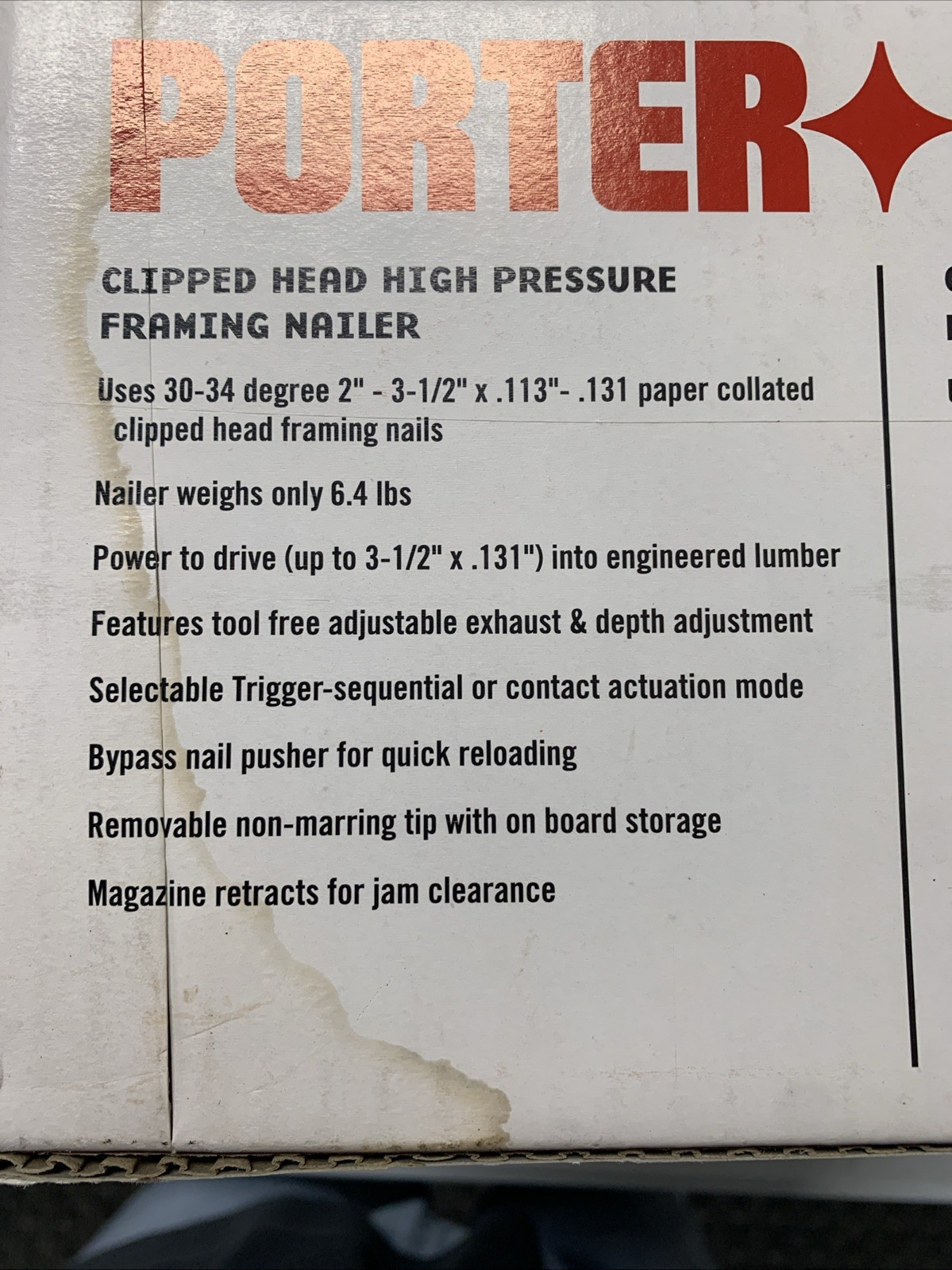 Porter Cable FCP350 HP Light 6.4lb Clipped Head Framing Nailer gallery