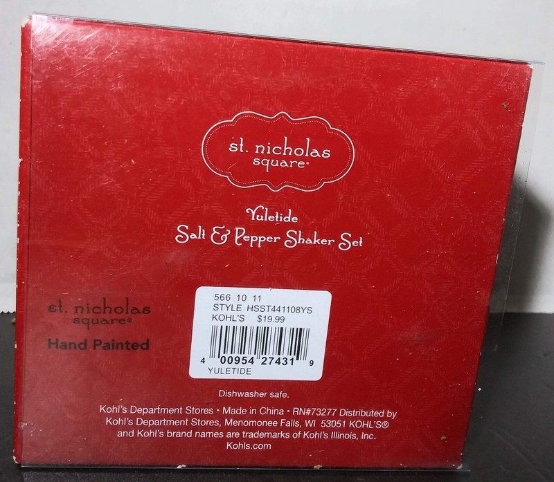 NWT St Nicholas Square YULETIDE Snowman Salt & Pepper Shaker Set Christmas NEW gallery