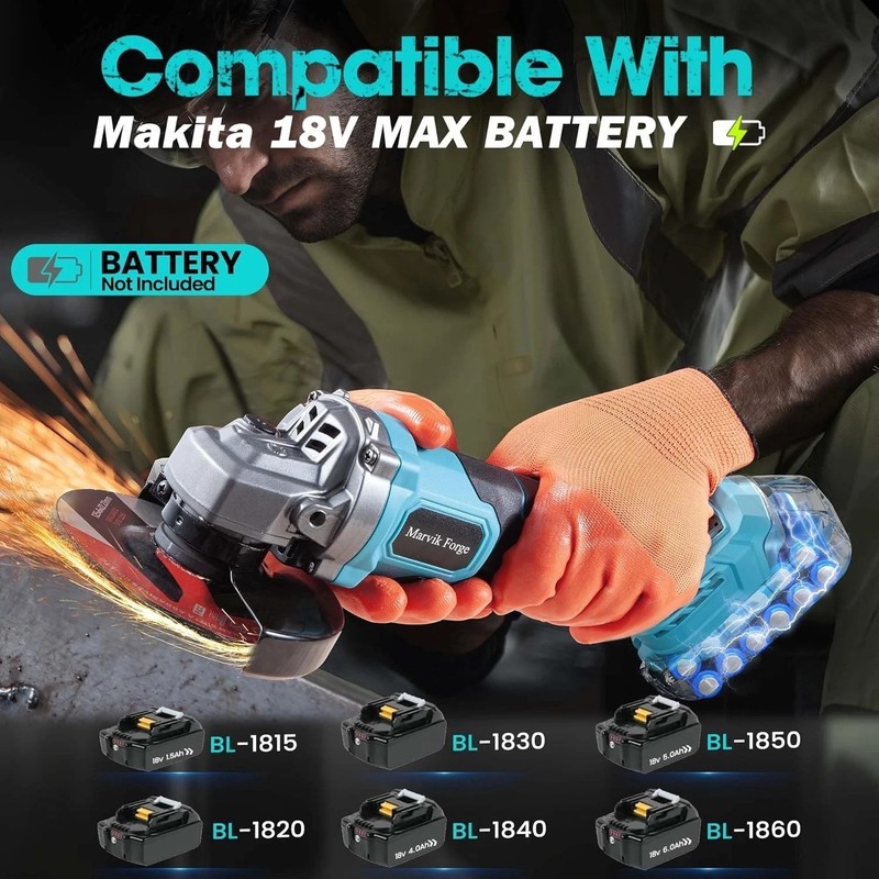 Cordless Angle Grinder - 4-1/2" Blade, 7000 RPM, Compatible with Makita gallery