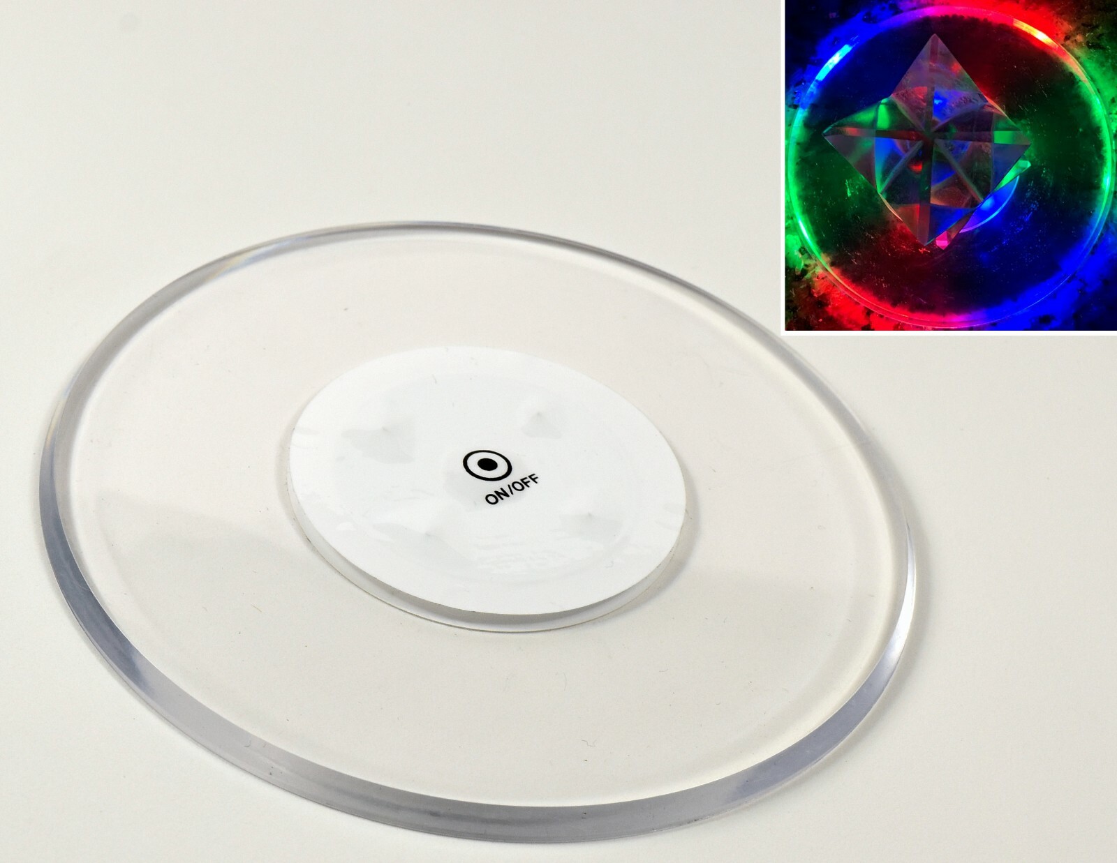 Acrylic Ultra-Thin Multicolor LED Light Base for Minerals Crystals Displaying gallery