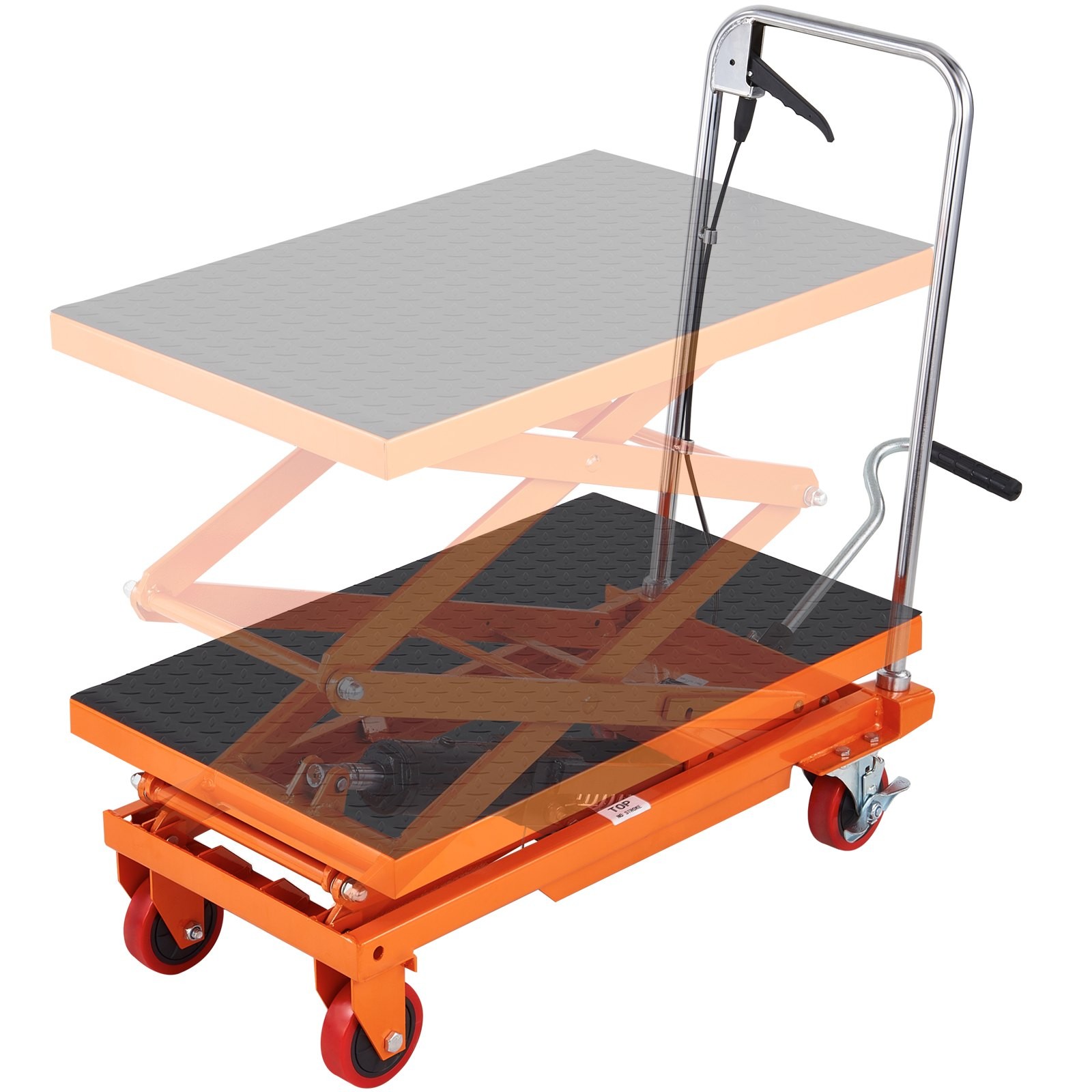 Hydraulic Lift Table Cart, 330lbs Capacity 50" Lifting Height, Manual Double Sci gallery