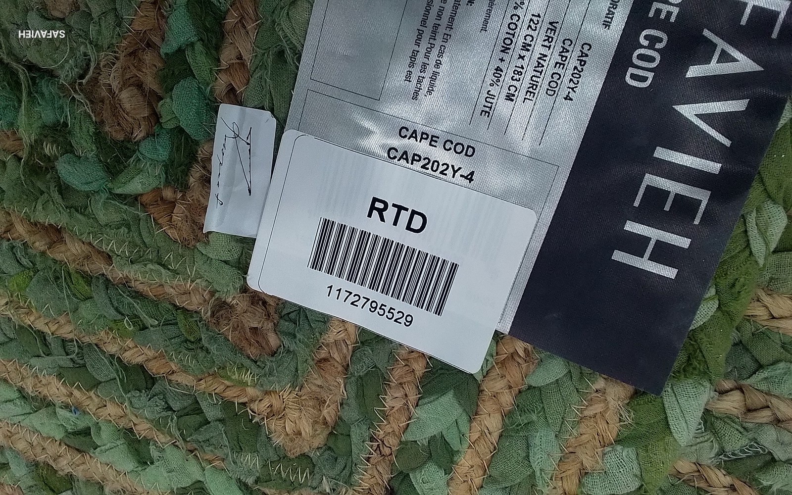 GREEN NATURAL 4'-0" x 6'-0" Broken Thread Rug Reduced Price 1172795529 CAP202Y-4 gallery