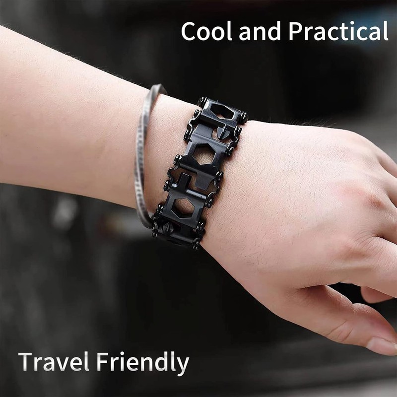 Multitool Bracelet 29 in 1 Tools for Men and 9.45 inches, Black gallery
