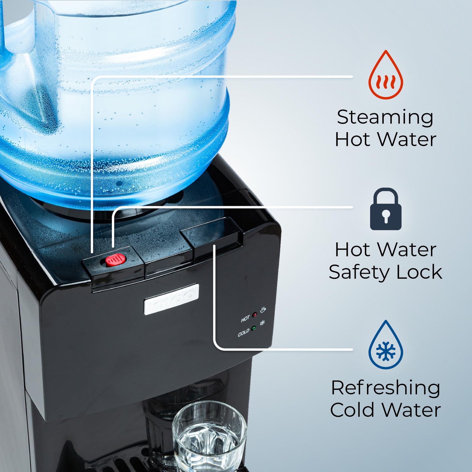 Top Loading Water Cooler with Removable Drip Tray & Energy-Saving Features- W... gallery
