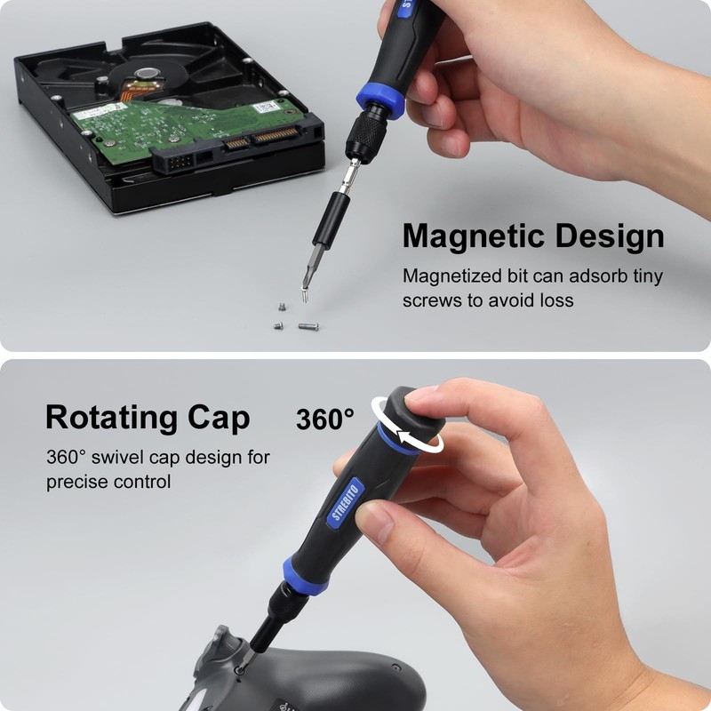 STREBITO Precision Screwdriver Set 153 in 1 Small Magnetic Blue gallery