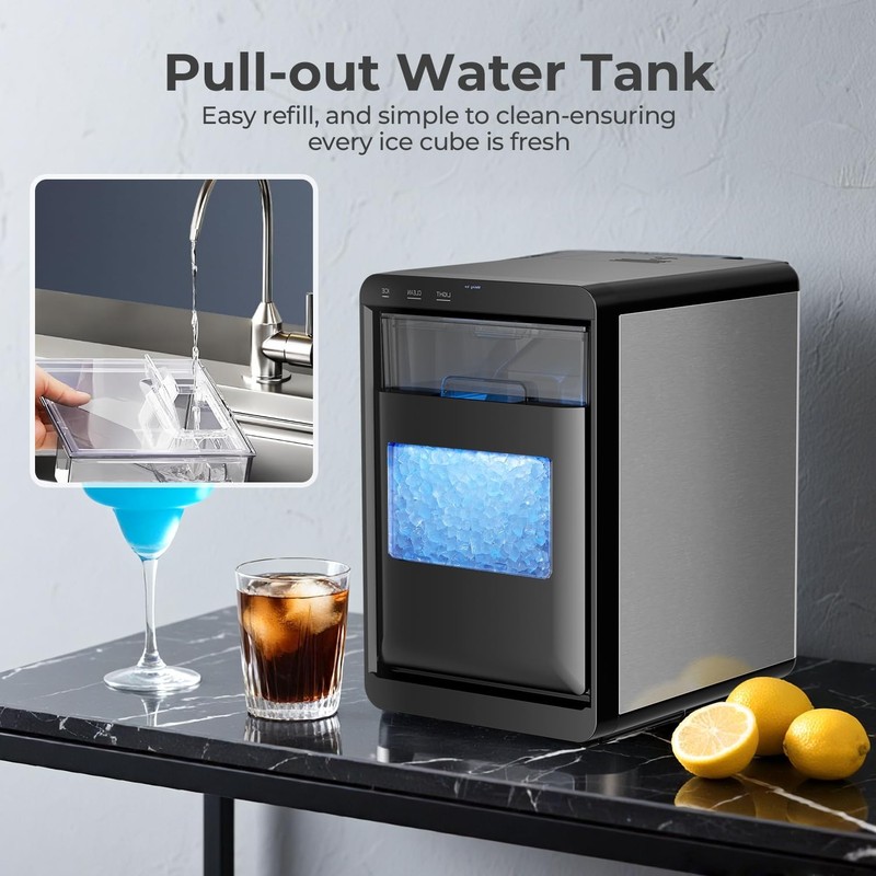 Nugget Ice Maker Countertop - 44LB/Day, Self-Cleaning Portable Ice Machine wi... gallery