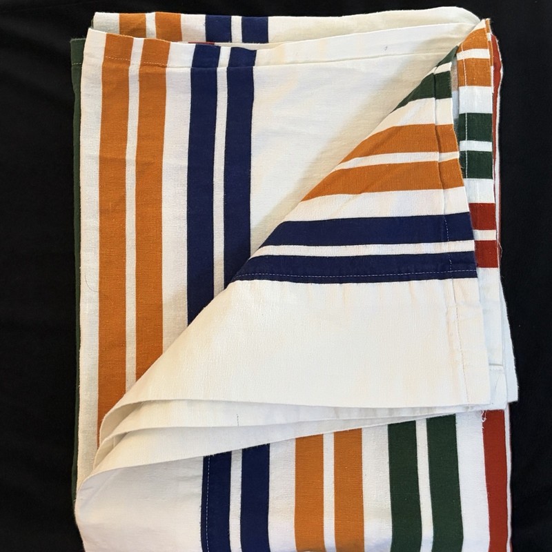 Pendleton Twin Flat Sheet Pine Island Multi Striped Green Red Flannel Cotton gallery
