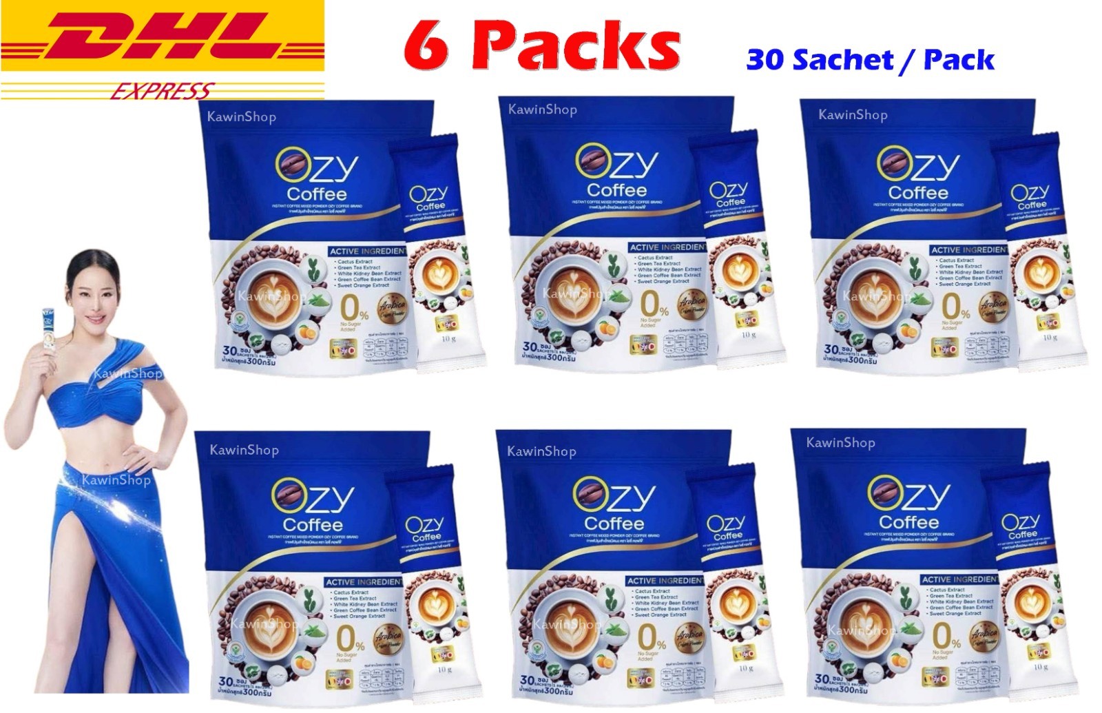 6 X Ozy Coffee Instant Coffee Powder Drink Dietary Supplement 30 Sachets gallery