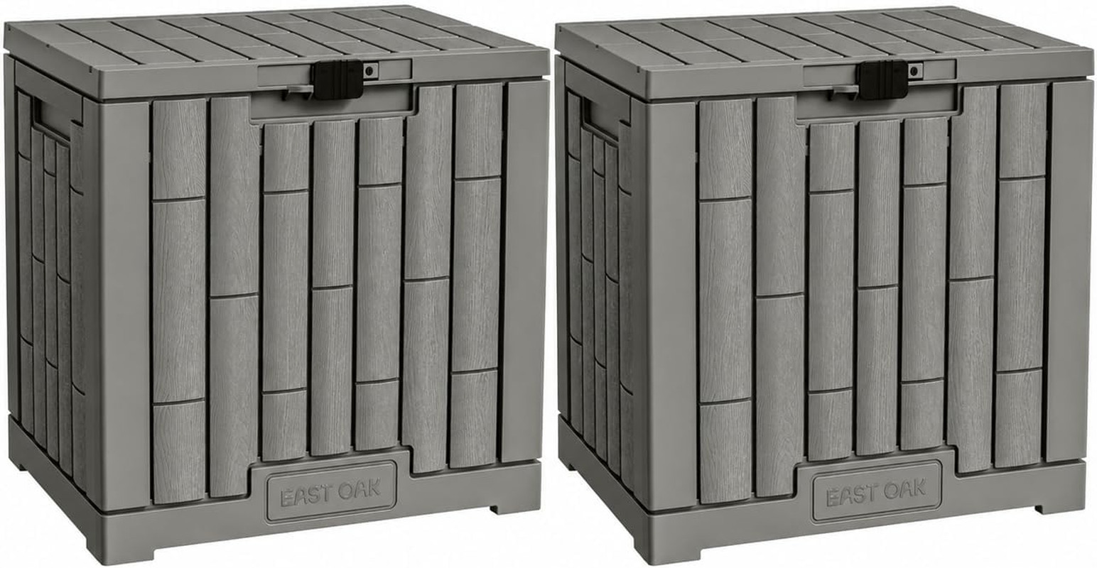 Outdoor Storage Box, 31 Gallon 2 Pack Deck Box Indoor and Outdoor Use, Waterproo gallery