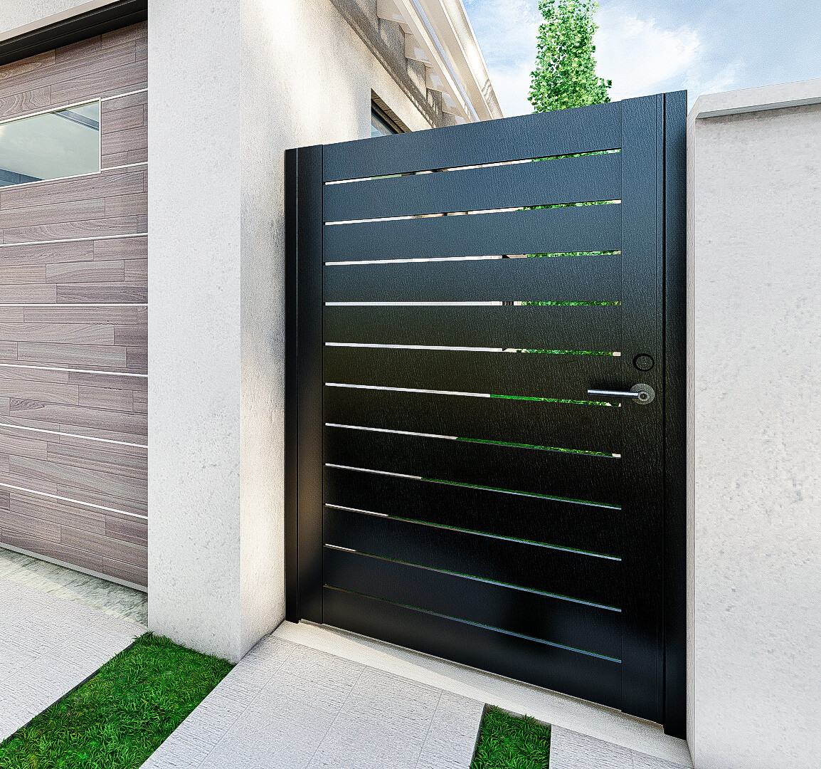 Alumission Universal Aluminum Gate (Side Gate/Yard Gate) Los Angeles Style gallery