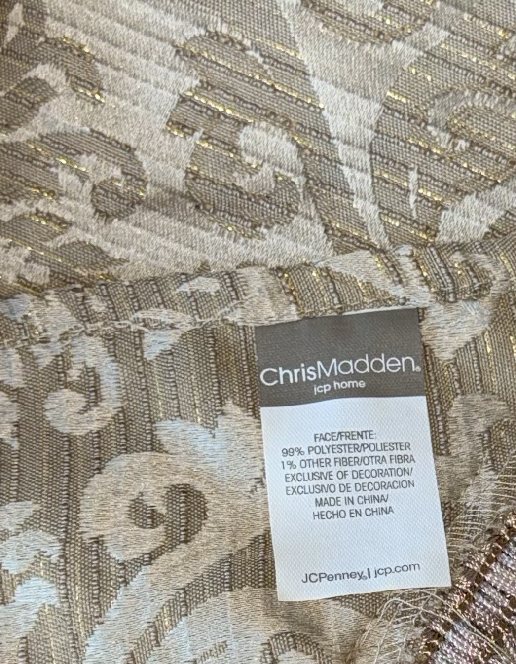 Chris Madden Concord Rod Pocket Panel Spa Linen Floral Polyester 54x84in Curtain gallery